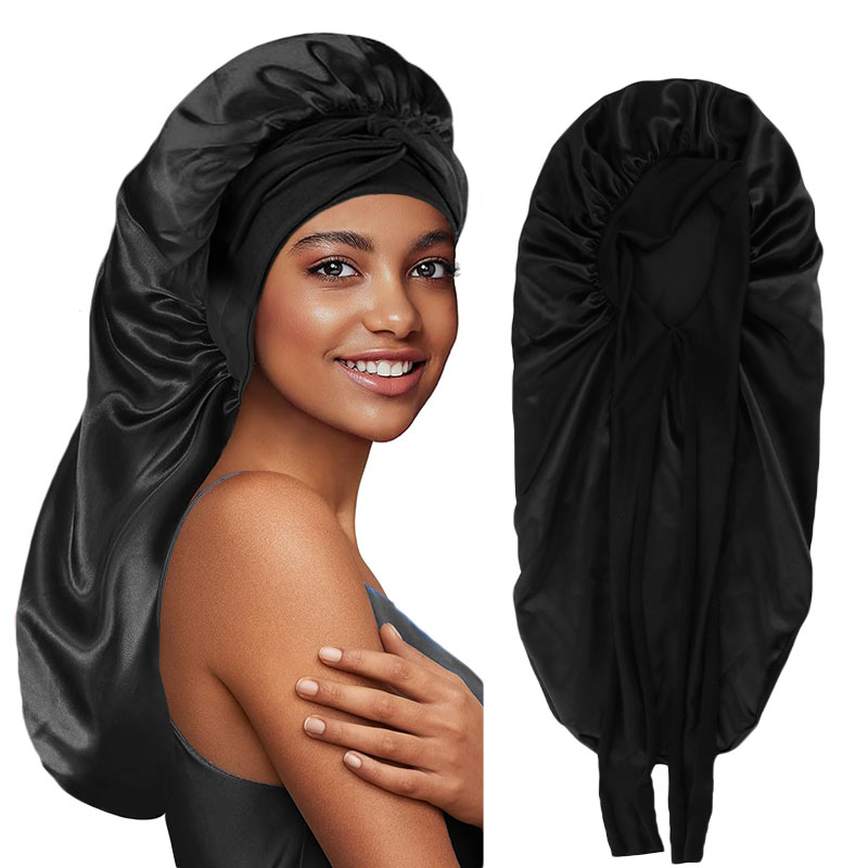 Satin Hair Bonnet - Сплошной цвет, коса с бантом, классические