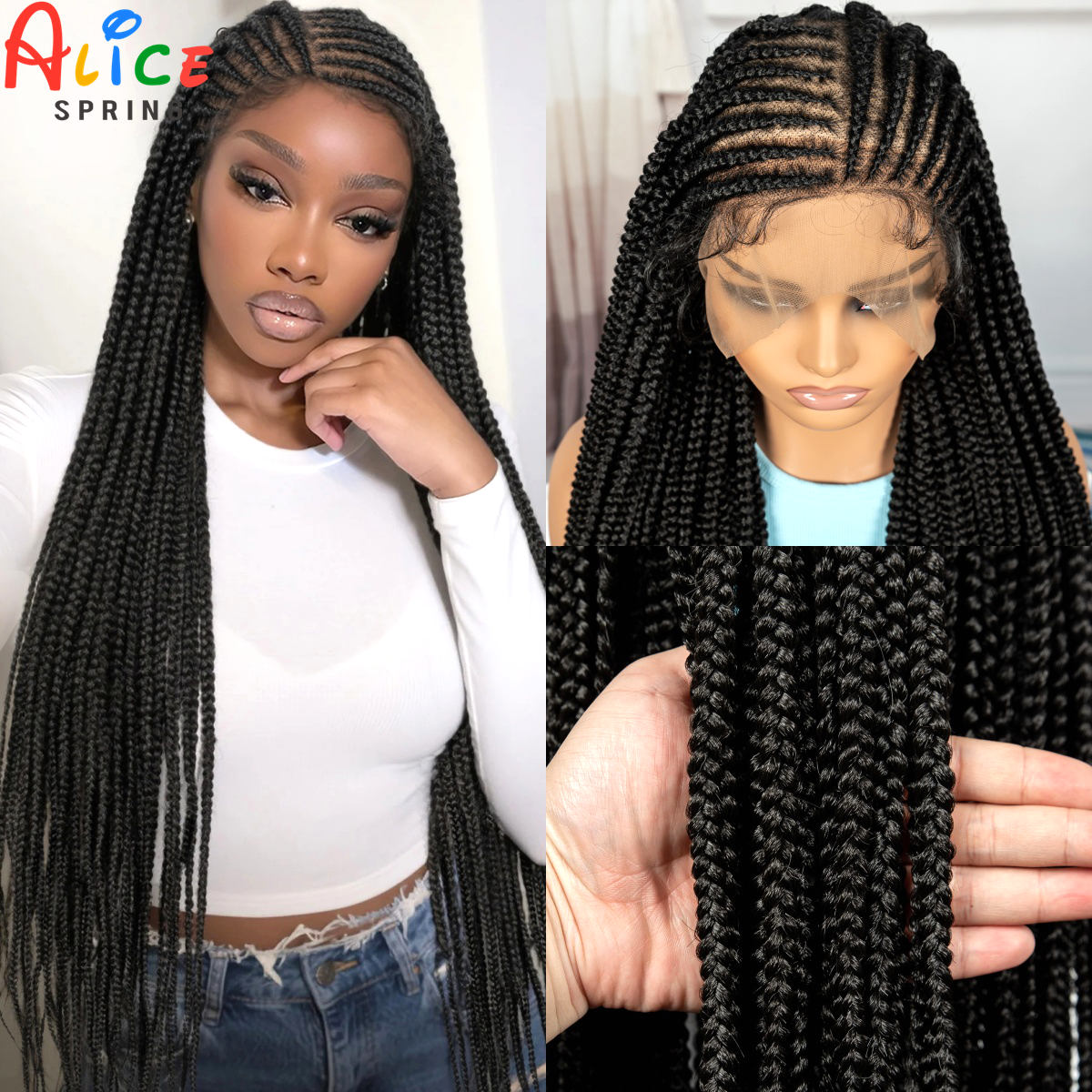 Braiding Hair Kanekalon - 36-дюймовый синтетический парик с косами-хёйтс, полностью